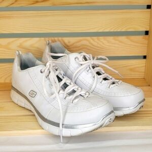 Skechers Women's Synergy 3.0 Sneaker, White/Silver